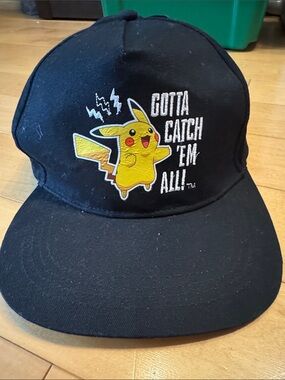 Pokemon Pikachu Kids' Black Baseball Cap - Gotta Catch 'Em All